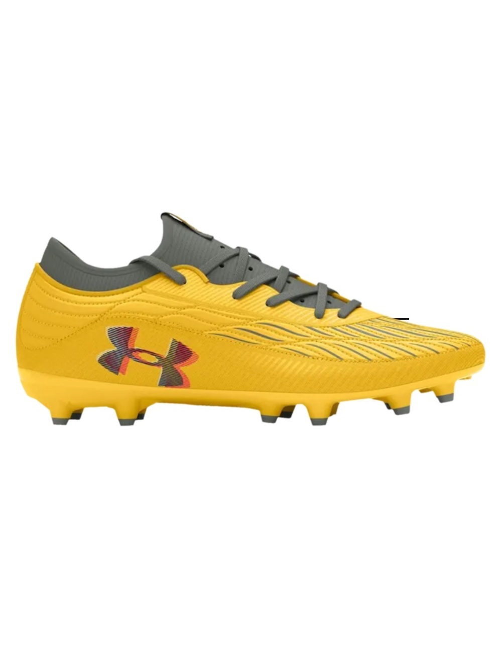 Under Armour Men’s Yellow and Gray Soccer Cleats Magnetico Select 4 FG ‘Taxi’